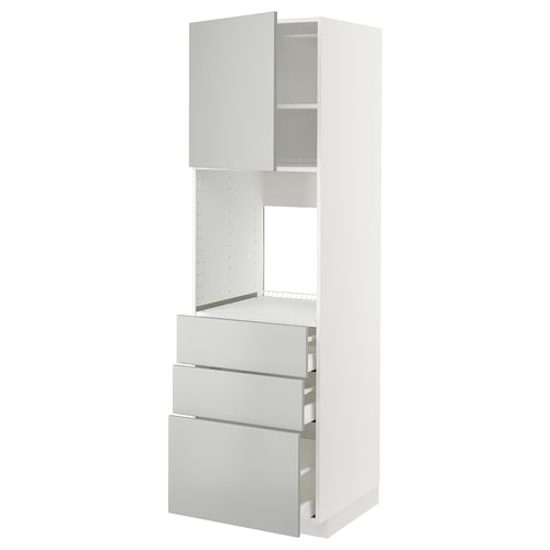 Weißer METOD-Küchenzeile mit 3 Schubladen und 1 Schrank, schlankes Design.
