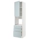 Graublauer Küchenschrank, 3 Schubladen, oben offen, modernes METOD-Design.