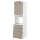 METOD Küchenzeile, grau-beige, modern, mit Schubladen und Schrank, stabiler weißer Rahmen, schlankes Design.