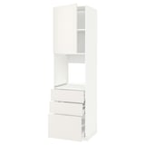 Weißer METOD-Kochschrank: Hochschrank mit Schubladen, schlankes und modernes Design.