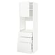Ein weißer METOD-Küchenschrank mit Schubladen und Regalen. Modern, minimalistisch und funktional mit stabilem Rahmen und leichtgängigen Schubladen.