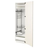 METOD / MAXIMERA Hochschrank mit Putzschrankeinr., weiß/Bodbyn elfenbeinweiß, 60x60x200 cm