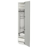 METOD / MAXIMERA Hochschrank mit Putzschrankeinr., weiß/Havstorp hellgrau, 40x60x200 cm