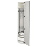 METOD / MAXIMERA Hochschrank mit Putzschrankeinr., weiß/Lerhyttan hellgrau, 40x60x200 cm