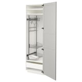 METOD / MAXIMERA Hochschrank mit Putzschrankeinr., weiß/Lerhyttan hellgrau, 60x60x200 cm