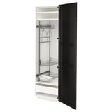 METOD / MAXIMERA Hochschrank mit Putzschrankeinr., weiß/Lerhyttan schwarz lasiert, 60x60x200 cm