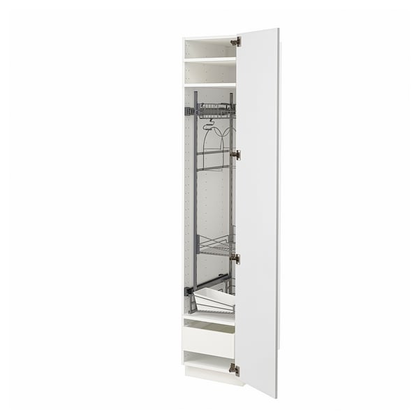 METOD / MAXIMERA Hochschrank mit Putzschrankeinr., weiß/Stensund weiß, 40x60x200 cm