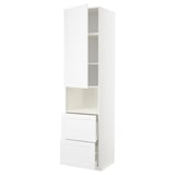 Weißer METOD-Küchenschrank mit Schubladen und Regalen, modernes Design.