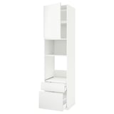 Weißer METOD-Küchenzeiler, minimalistisches Design, offene Regale und Schubladen.