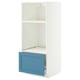 METOD / MAXIMERA HS f Ofen/Mikro mit Schubl, weiß/Lerhyttan blau, 60x60x140 cm