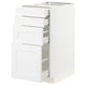 Weißer METOD-Küchenschrank mit mehreren Schubladen, schlankes Design.