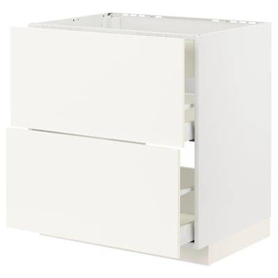 Weißer METOD-Küchenschrank, modernes, rechteckiges, sauberes Design.