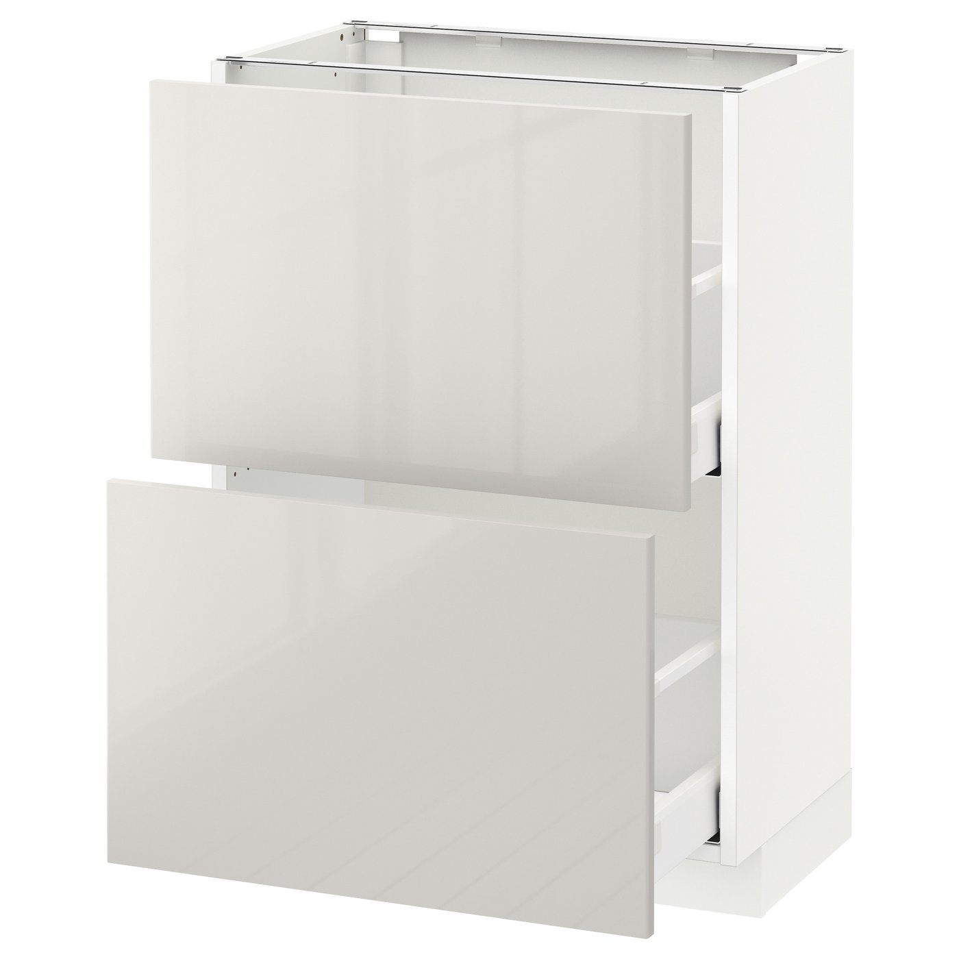 METOD / MAXIMERA Unterschrank mit 2 Schubladen - weiß/Ringhult hellgrau - IKEA Österreich
