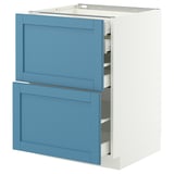 METOD / MAXIMERA Uschr 2 Fr/2 ni+1 haho+1 ho Sch, weiß/Lerhyttan blau, 60x60 cm