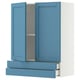 METOD / MAXIMERA Wandschrank mit 2 Türen/2 Schubl., weiß/Lerhyttan blau, 80x100 cm