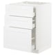 METOD weißer Küchenschrank, 3 Schubladen, modernes traditionelles Design.