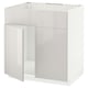 Ein weißer METOD-Küchenschrank mit glänzender Oberfläche. Der Schrank ist rechteckig und für eine moderne Küche konzipiert, mit klaren Linien und einem minimalistischen Look.