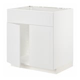 Weißer METOD Küchenschrank, rechteckig, schlichtes Design, aus Spanplatten und Faserplatten.