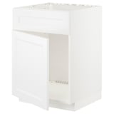 Weißer METOD-Unterschrank mit Einzeltür und Schublade, schlankes, modernes Design.