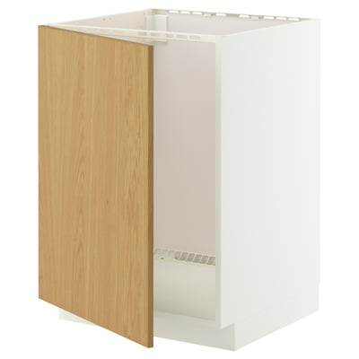 METOD Küchenschrank aus weißem und hellem Holz.