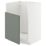 Weißer METOD Küchenschrank mit grau-grüner Tür, modernes Design.