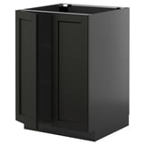 Dunkelgrauer Küchenschrank mit zwei Türen, modernes Design, robuste Konstruktion.