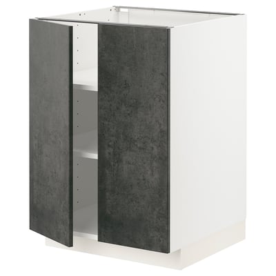 Moderner Küchenschrank, METOD, weiß und dunkelgrau, rechteckig, robust.