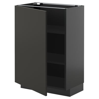 METOD Küchenschrank, schwarz, rechteckig, modernes Design mit verstellbaren Regalen.