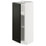 METOD Küchenschrank, weiß mit schwarzer Tür, verstellbare Regale, schlankes Design.
