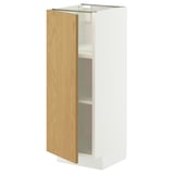 METOD Wandschrank in Weiß mit verstellbaren Regalen, Tür aus heller Eiche, quadratische Form.