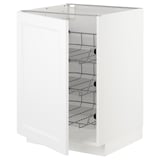 Weißer METOD Küchenschrank mit 3 Drahtböden. Quadratische Form, modernes Design.