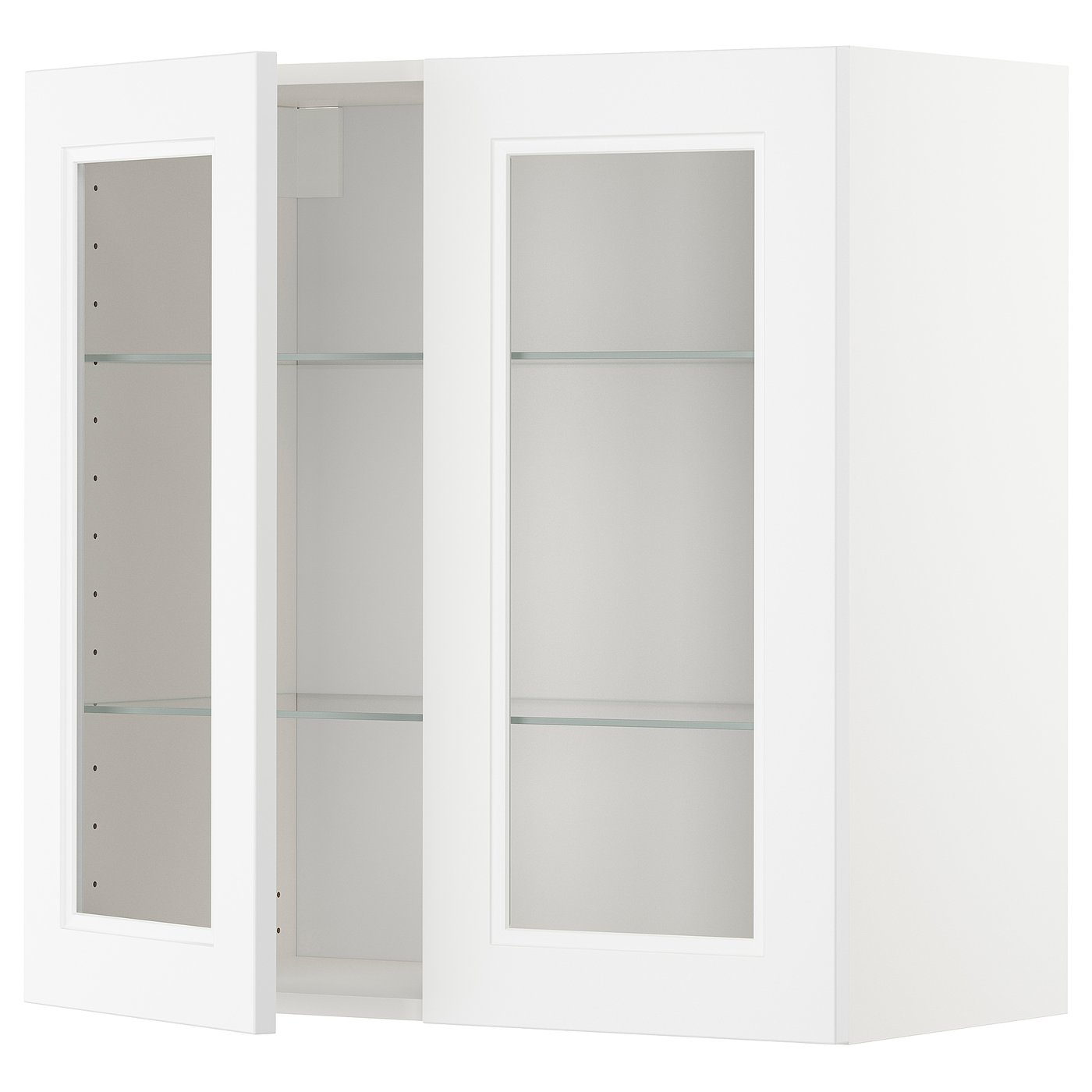 METOD Wandschrank mit Böden/2 Glastüren weiß, Axstad