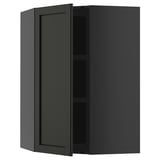METOD Küchenschrank aus schwarz gebeizter Esche mit verstellbarem Regal.