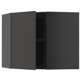 Schwarzer METOD-Küchenschrank, schlankes, modernes Design, mit verstellbarem Regal.