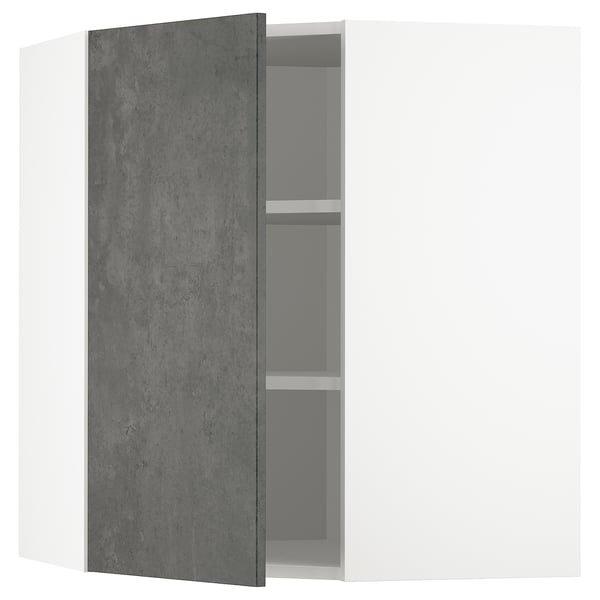 Dunkelgrauer Schrank in Betonoptik mit verstellbarem Regal.
