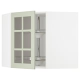 METOD-Küche: grüne Glastüren, verstellbares Regal, gehärtetes Glas, modernes Design.