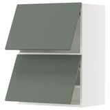 METOD Küchenschrank mit graugrünen Nickebo-Fronten, 2-türiges Design, modern und schlicht.