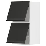 METOD Küchenzeile. Mattschwarz, quadratisch mit abgewinkelten Kanten. Modernes Design, leicht zu öffnende Türen.