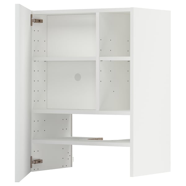 METOD weißer Küchenschrank, moderne, verstellbare Regale, Scharniere aus Nickel.