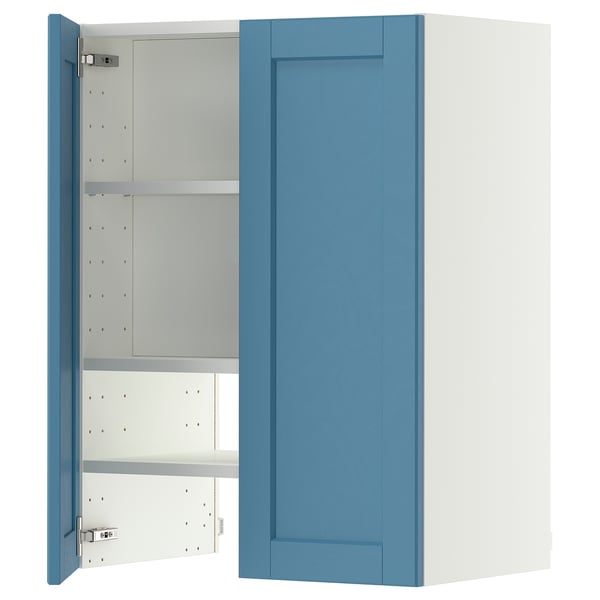 METOD Wandschrank f Dunstabzug/Boden/Tür, weiß/Lerhyttan blau, 60x80 cm