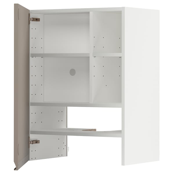 METOD Küchenzeile, weiß, modern, verstellbare Regale, 3 Fächer, wandhängend, schlankes Design.