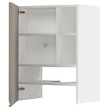 METOD Küchenzeile, weiß, modern, verstellbare Regale, 3 Fächer, wandhängend, schlankes Design.