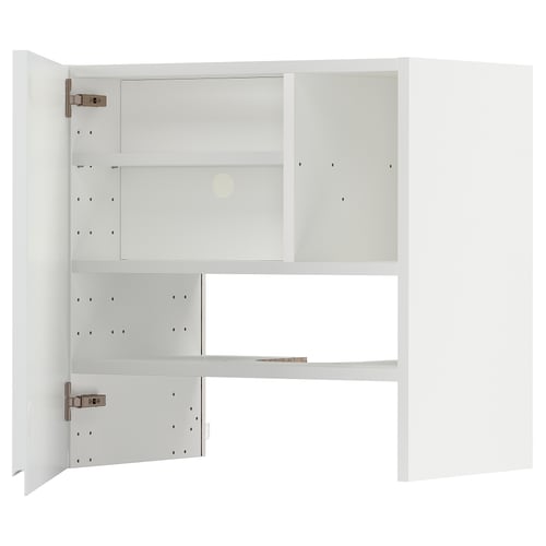 Weißer METOD-Küchenschrank mit verstellbaren Regalen, minimalistisches Design.