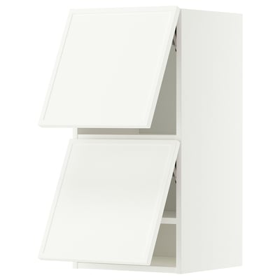 METOD Wandschrank horiz. m 2 Türen, weiß/Aspudden matt weiß, 40x80 cm