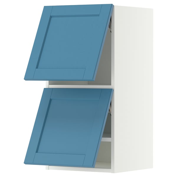 METOD Wandschrank horiz. m 2 Türen, weiß/Lerhyttan blau, 40x80 cm