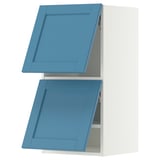 METOD Wandschrank horiz. m 2 Türen, weiß/Lerhyttan blau, 40x80 cm