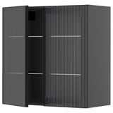 Moderner schwarzer METOD-Wandschrank mit strukturierten Glastüren und schlanken Metallrahmen.