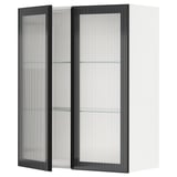 Moderner Glastürschrank mit Schilfdesign, verstellbaren Regalen, METOD-Küchensystem