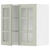 METOD Küchenschrank: grüne Glastüren, quadratische Paneele, Faserplatten und Glas, 25 Jahre Garantie.