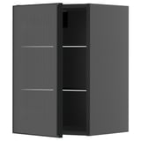 METOD-Schrank, schlanke Glastür mit vertikalem Schilf.